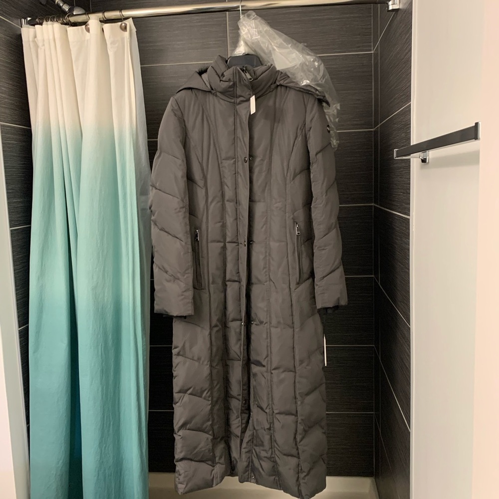 Calvin Klein Long Winter Parka Coat in Titan NWT - Picture 2 of 7